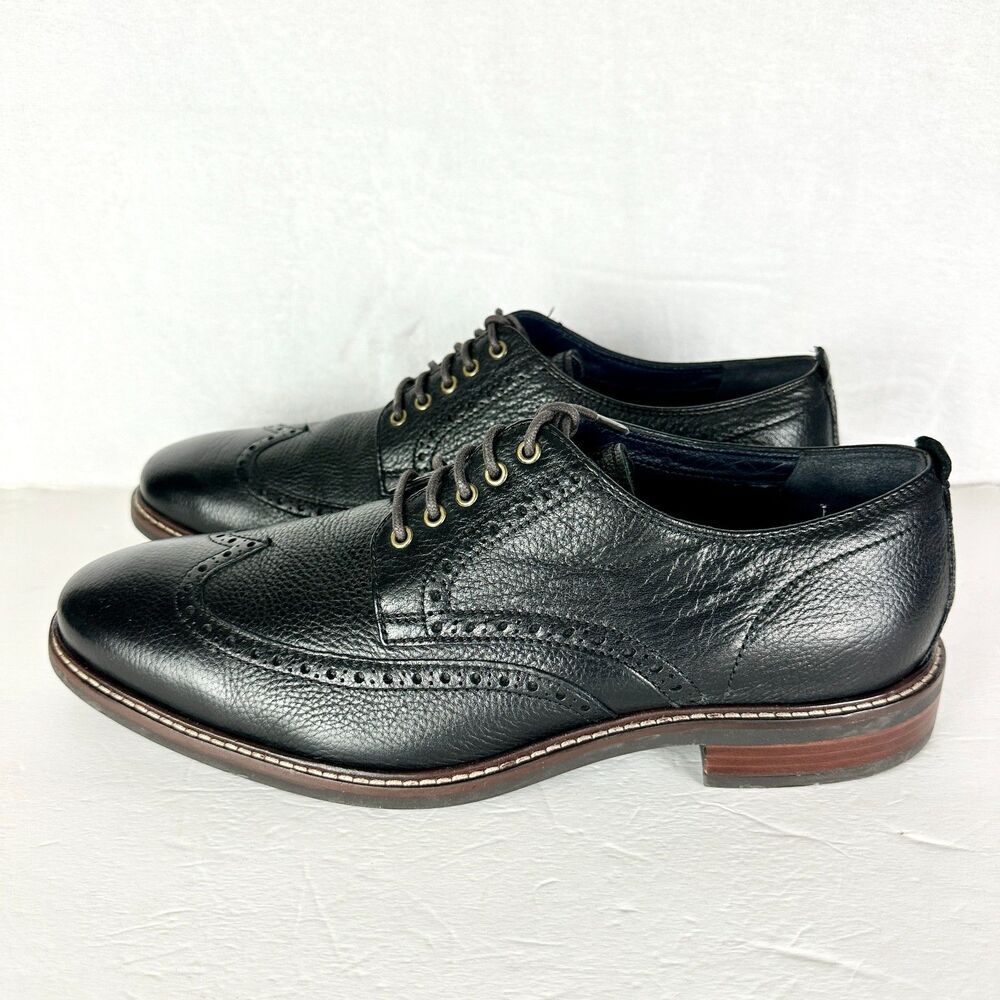 Cole Haan Men's Watson Casual Wigtip Oxford Dress Shoe Size 10 Black EUC Leather